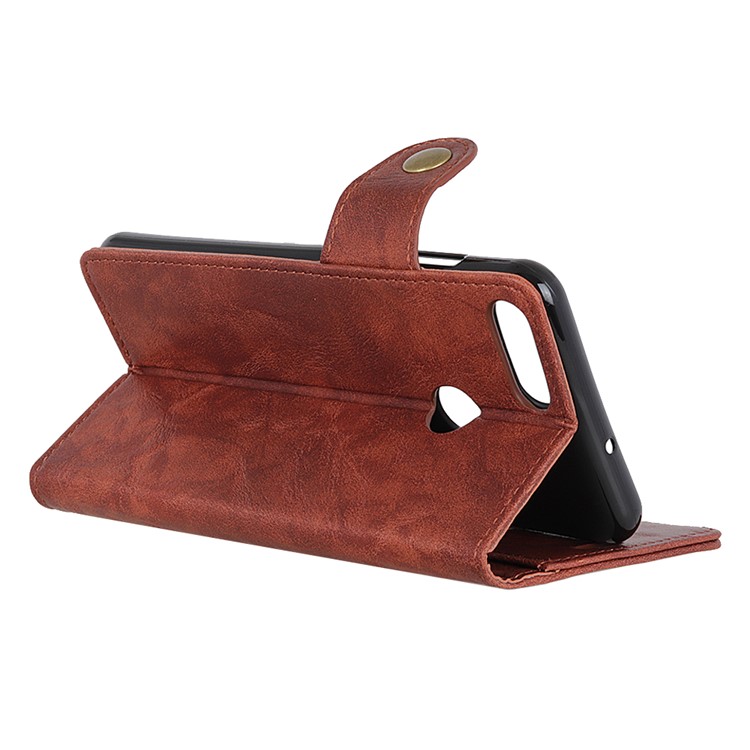 S-shape Crazy Horse Texture Wallet Leather Accessory Case for Xiaomi Mi 8 Lite / Mi 8 Youth (Mi 8X) - Brown-5