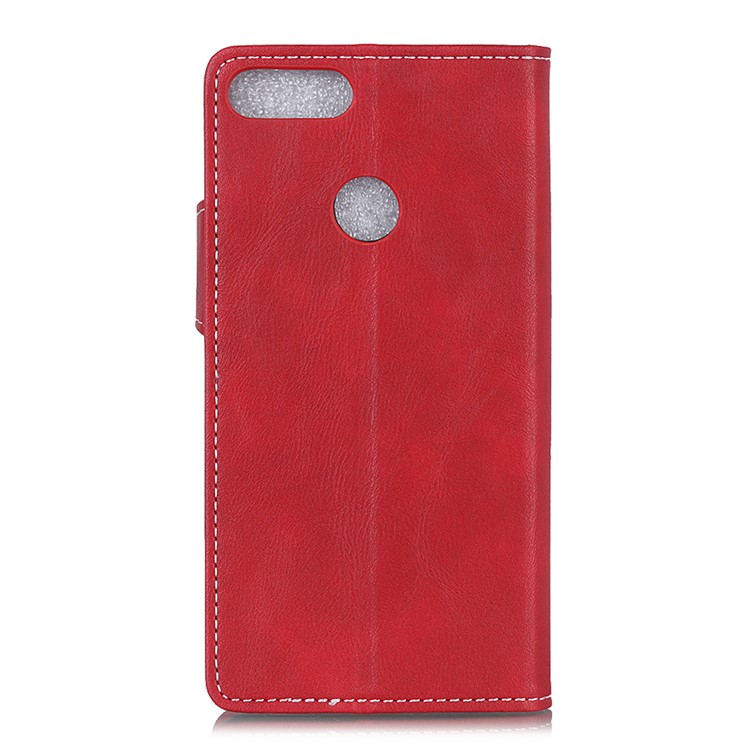 S-shape Textured Wallet Leather Stand Cover for Xiaomi Mi 8 Lite / Mi 8 Youth (Mi 8X) - Red-7