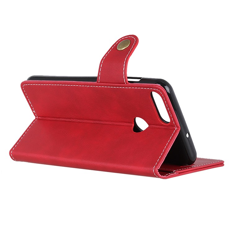S-shape Textured Wallet Leather Stand Cover for Xiaomi Mi 8 Lite / Mi 8 Youth (Mi 8X) - Red-9