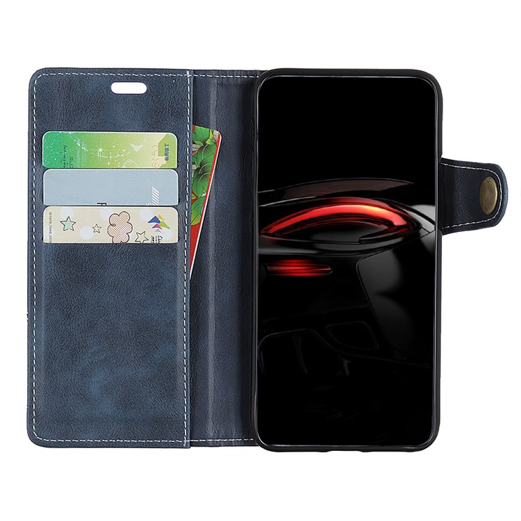 S-shape Textured Wallet Stand Leather Casing for Xiaomi Mi 8 Lite / Mi 8 Youth (Mi 8X) - Blue-2