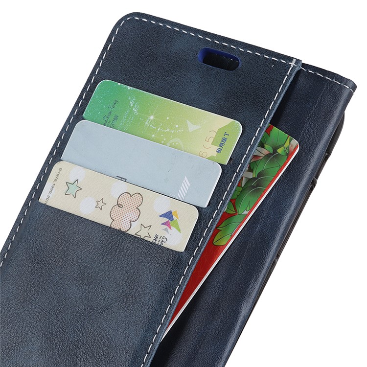 S-shape Textured Wallet Stand Leather Casing for Xiaomi Mi 8 Lite / Mi 8 Youth (Mi 8X) - Blue-3