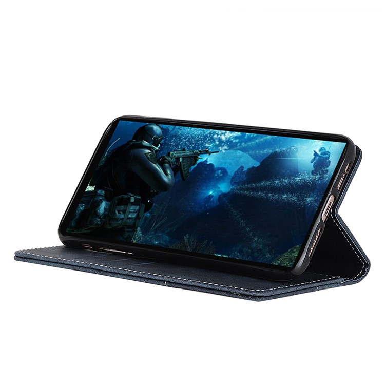 S-shape Textured Wallet Stand Leather Casing for Xiaomi Mi 8 Lite / Mi 8 Youth (Mi 8X) - Blue-4
