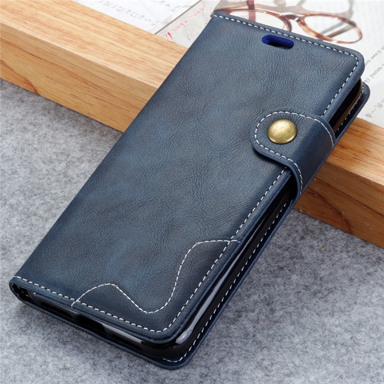S-shape Textured Wallet Stand Leather Casing for Xiaomi Mi 8 Lite / Mi 8 Youth (Mi 8X) - Blue-6