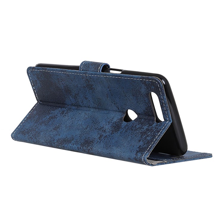 For Xiaomi Mi 8 Lite / Mi 8 Youth (Mi 8X) Retro Style Wallet PU Leather Magnetic Mobile Protection Casing - Blue-7
