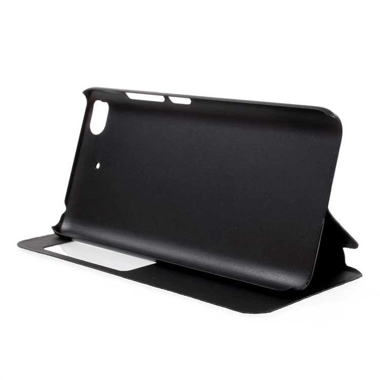 View Window Leather Stand Case for Xiaomi Mi 5s - Black-4