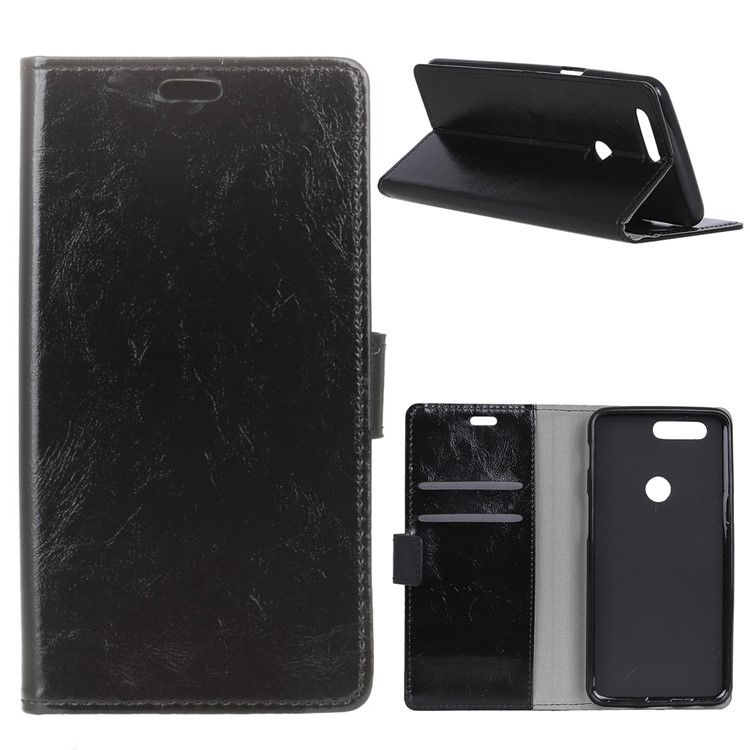 Crazy Horse Texture Wallet Leather Stand Case for Xiaomi Mi 8 Lite / Mi 8 Youth (Mi 8X) - Black-1