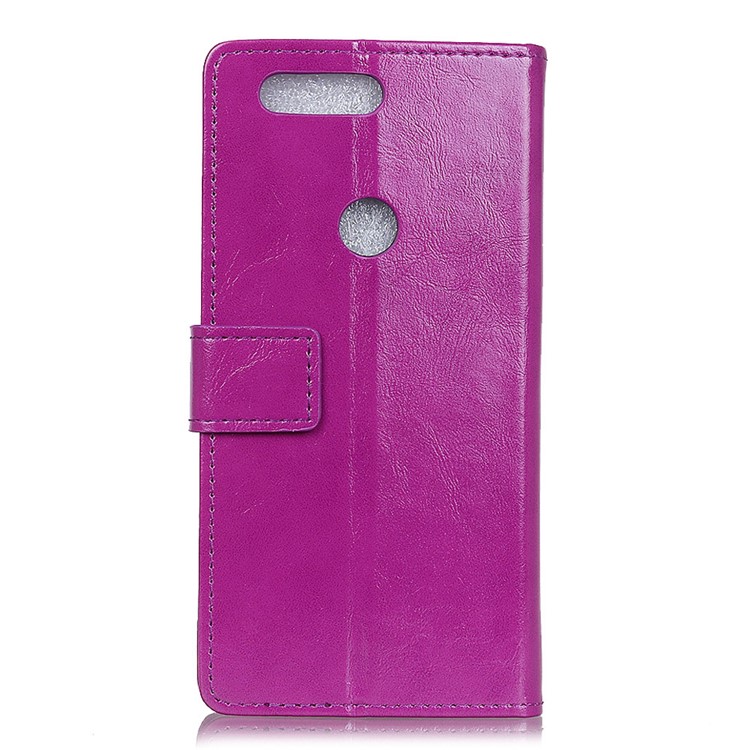 Crazy Horse Texture Wallet Leather Cell Phone Cover for Xiaomi Mi 8 Lite / Mi 8 Youth (Mi 8X) - Purple-3