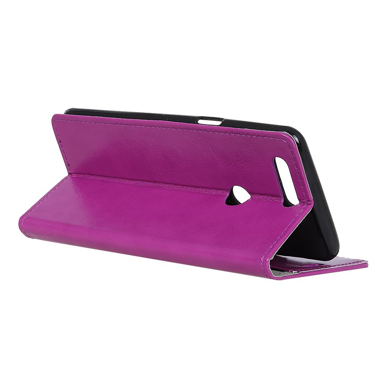 Crazy Horse Texture Wallet Leather Cell Phone Cover for Xiaomi Mi 8 Lite / Mi 8 Youth (Mi 8X) - Purple-5