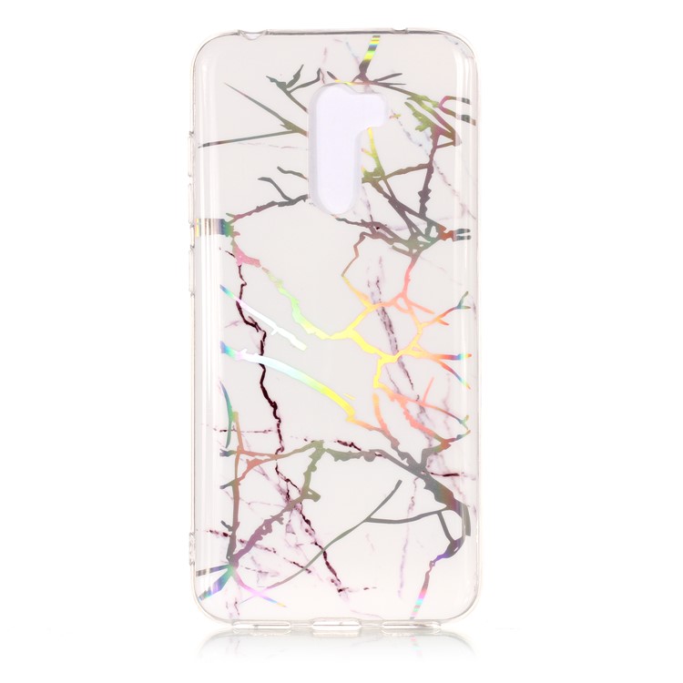 Marble Pattern Plated IMD TPU Soft Shell for Xiaomi Pocophone F1 / Poco F1 - White-1