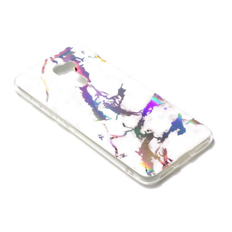 Marble Pattern Plated TPU Case IMD Phone Cover for Xiaomi Pocophone F1 / Poco F1 - White / Grey-2