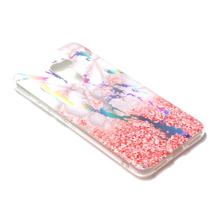 Marble Pattern Plated IMD TPU Phone Shell for Xiaomi Pocophone F1 / Poco F1 - Grey / Pink-2