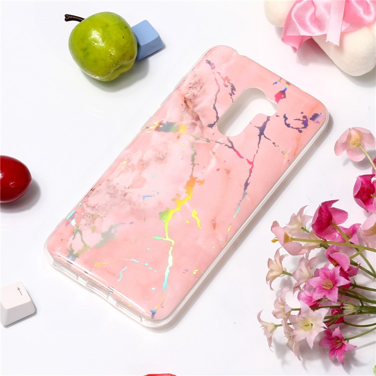Marble Pattern Plated IMD TPU Mobile Case for Xiaomi Pocophone F1 / Poco F1 - Pink-3