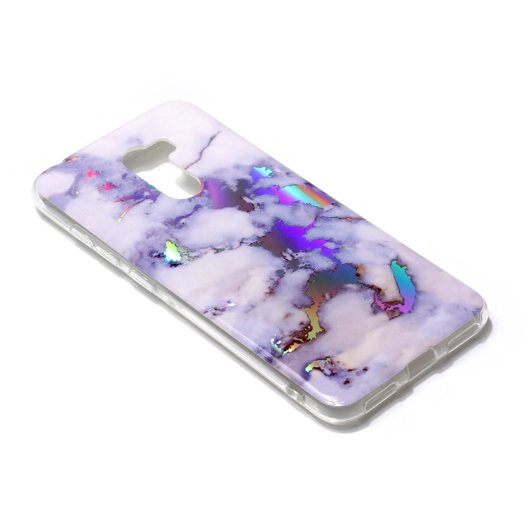 Marble Pattern Plated IMD TPU Mobile Cover for Xiaomi Pocophone F1 / Poco F1 - Blue-2