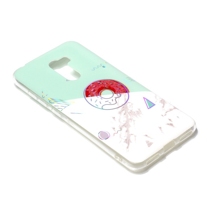 Marble Pattern Plated IMD TPU Mobile Casing for Xiaomi Pocophone F1 / Poco F1 - Cyan / White-2