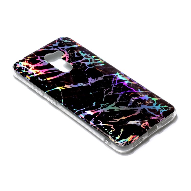 Marble Pattern Plated IMD TPU Cover Protector for Xiaomi Pocophone F1 / Poco F1 - Black / Grey-2