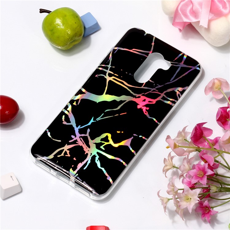 Marble Pattern IMD Soft Case Plated TPU Cover for Xiaomi Pocophone F1 / Poco F1 - Black-3