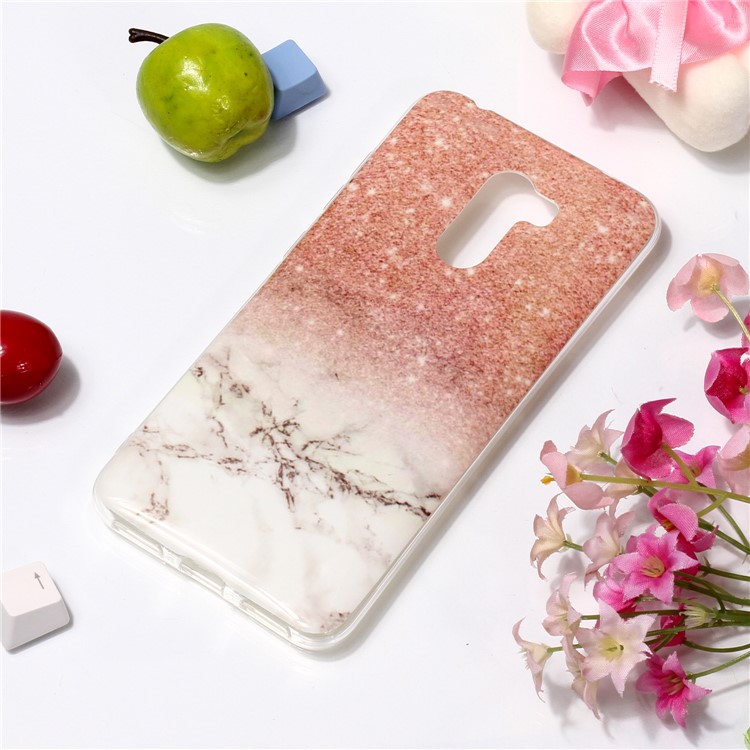 Marble Pattern Printing IMD Soft TPU Back Cover for Xiaomi Pocophone F1 / Poco F1 (India) - Rose Gold / White-3