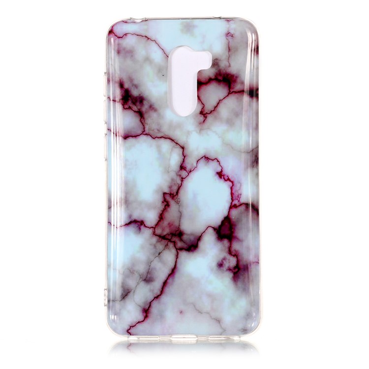 Marble Pattern Printing IMD Soft TPU Back Shell for Xiaomi Pocophone F1 / Poco F1 (India) - Red-1