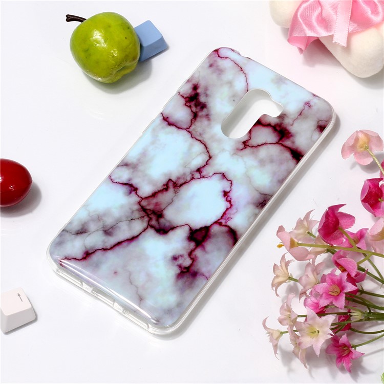 Marble Pattern Printing IMD Soft TPU Back Shell for Xiaomi Pocophone F1 / Poco F1 (India) - Red-3