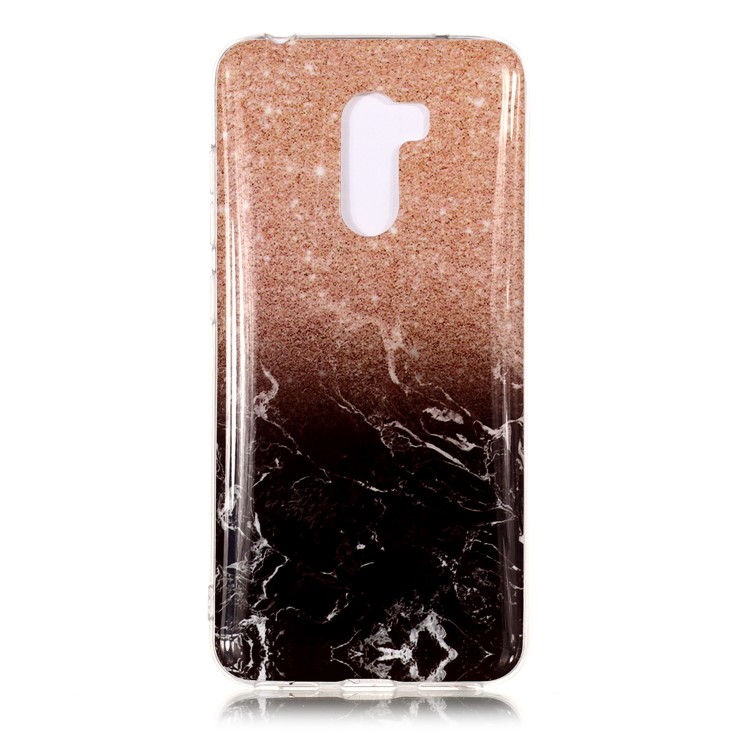 Marble Pattern Printing IMD Soft TPU Protective Shell for Xiaomi Pocophone F1 / Poco F1 (India) - Rose Gold / Black-1