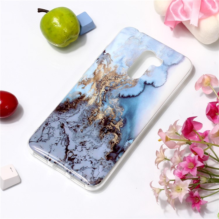 Marble Pattern Printing IMD Flexible TPU Back Case for Xiaomi Pocophone F1 / Poco F1 (India) - Dark Blue-2