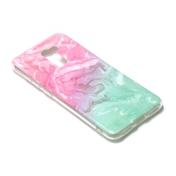 Marble Pattern Printing IMD Flexible Soft TPU Back Cover for Xiaomi Pocophone F1 / Poco F1 (India) - Pink / Green-2