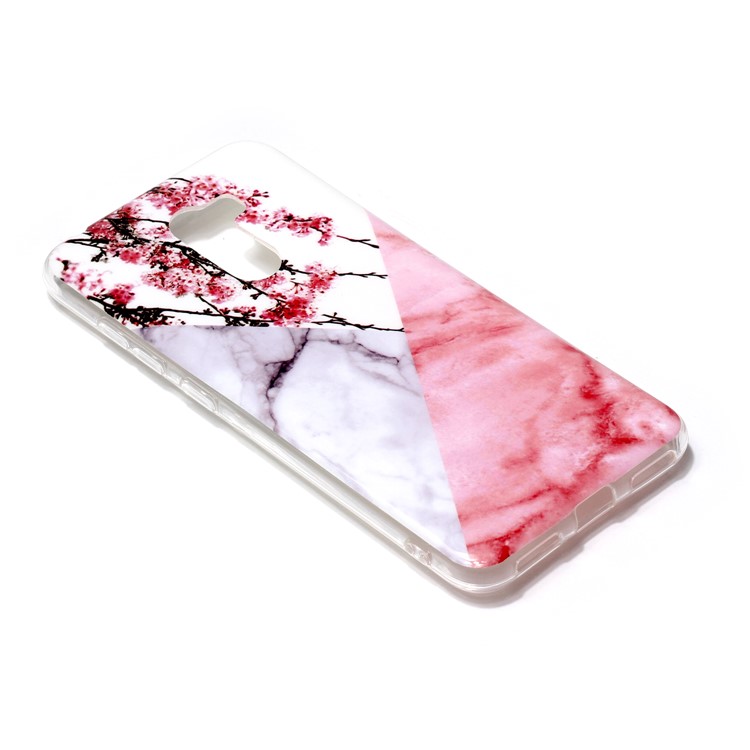 Marble Pattern Printing IMD Soft TPU Cellphone Case for Xiaomi Pocophone F1 / Poco F1 (India) - White / Pink-2