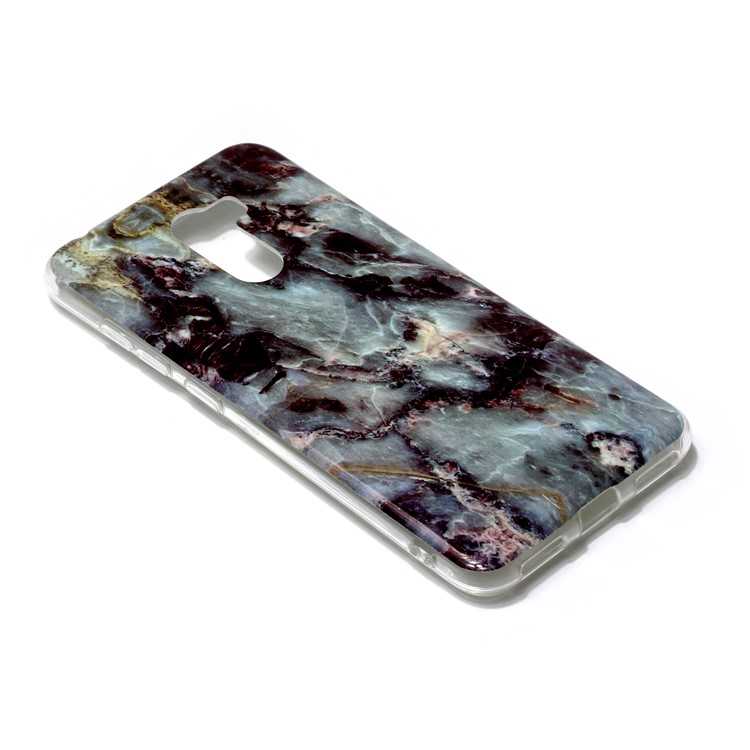 Marble Pattern Printing IMD Workmanship Soft TPU Mobile Case for Xiaomi Pocophone F1 / Poco F1 (India) - Black / Grey-2