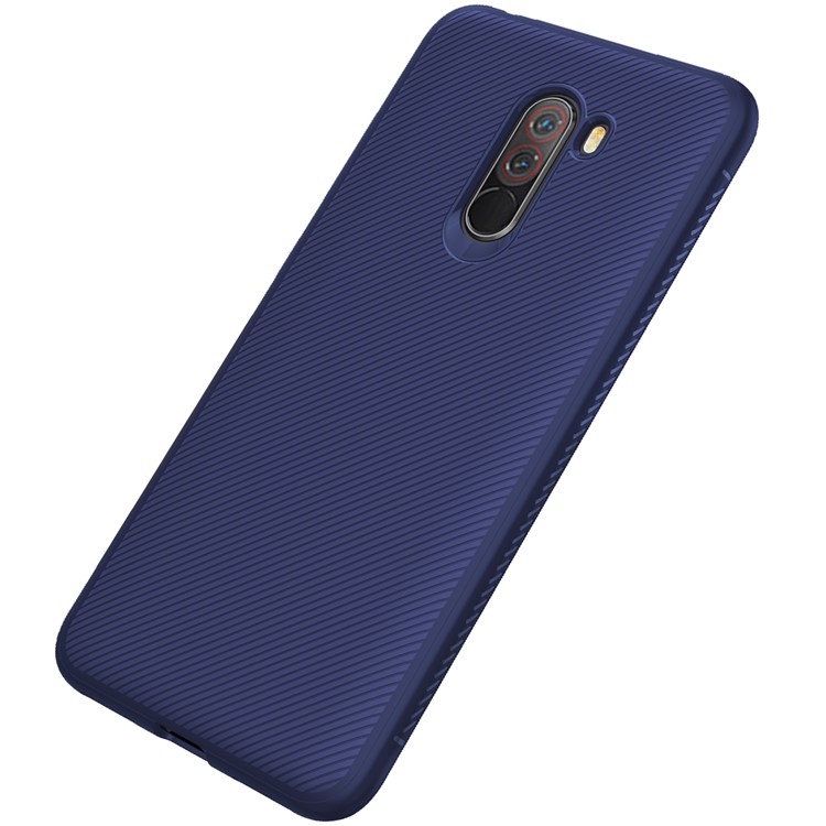 LENUO Twill Texture Soft TPU Protective Shell for Xiaomi Pocophone F1 / Poco F1 (India) - Blue-3