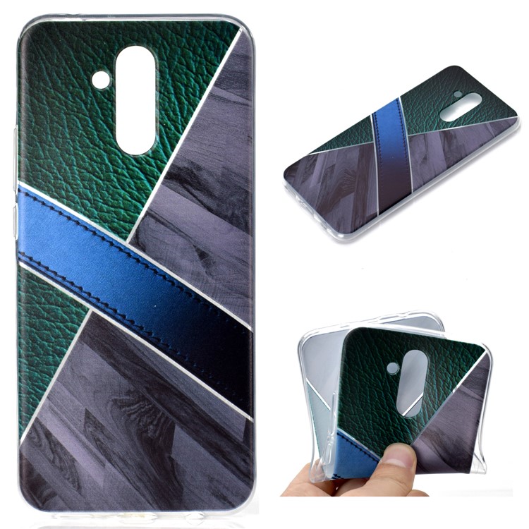 Splicing Marble Pattern and Leather Texture TPU Cover for Xiaomi Pocophone F1 / Poco F1 in India - Grey-1