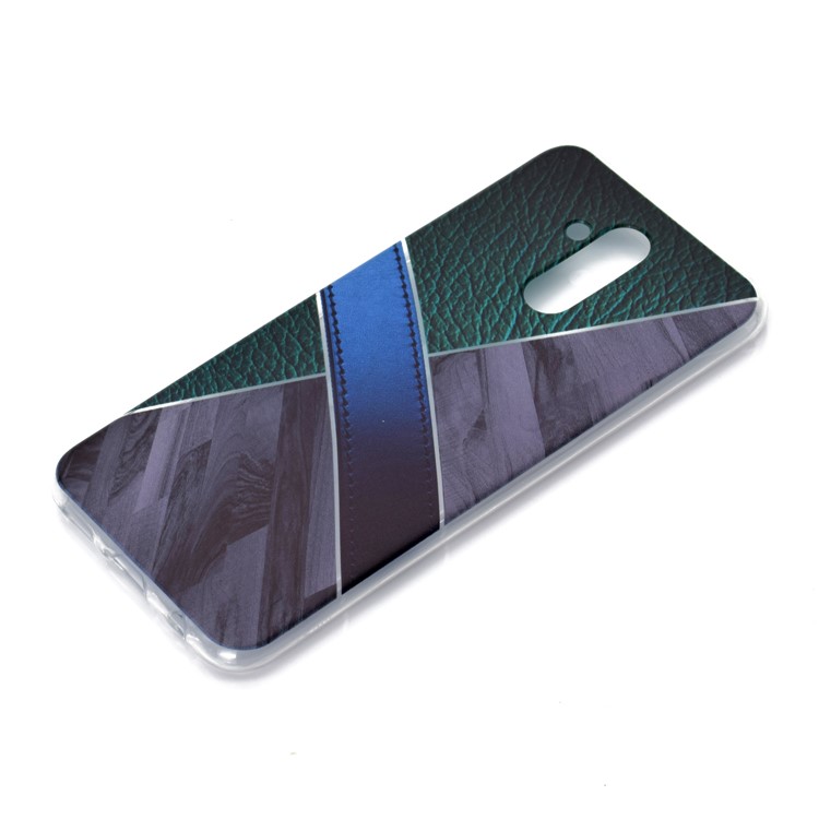 Splicing Marble Pattern and Leather Texture TPU Cover for Xiaomi Pocophone F1 / Poco F1 in India - Grey-3