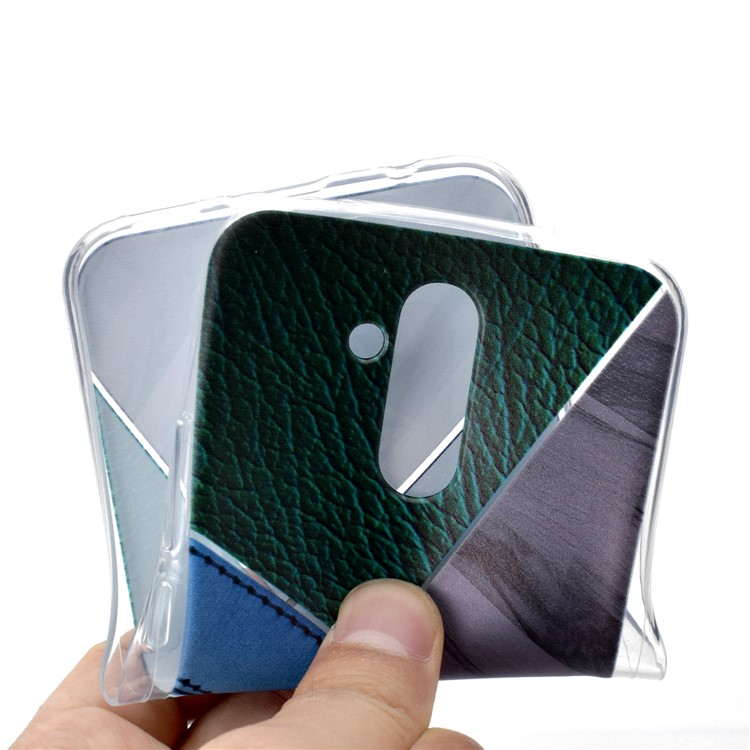 Splicing Marble Pattern and Leather Texture TPU Cover for Xiaomi Pocophone F1 / Poco F1 in India - Grey-5
