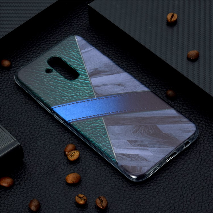 Splicing Marble Pattern and Leather Texture TPU Cover for Xiaomi Pocophone F1 / Poco F1 in India - Grey-6