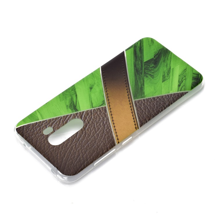 Splicing Marble Pattern and Leather Texture TPU Back Casing for Xiaomi Pocophone F1 / Poco F1 in India - Green-4
