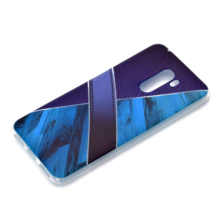 Splicing Marble Pattern and Leather Texture TPU Mobile Shell for Xiaomi Pocophone F1 / Poco F1 in India - Dark Blue-3