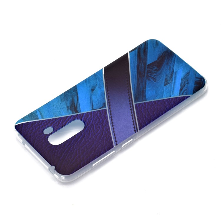 Splicing Marble Pattern and Leather Texture TPU Mobile Shell for Xiaomi Pocophone F1 / Poco F1 in India - Dark Blue-4