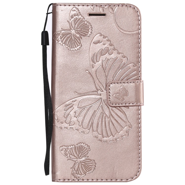 KT Imprinting Flower Series-2 Bortafly Exprinted Bortafalla Magnetica Shell di Cellulare Guscio di Cellulare Per Xiaomi Mi A2 Lite / Redmi 6 Pro - Oro Rosa