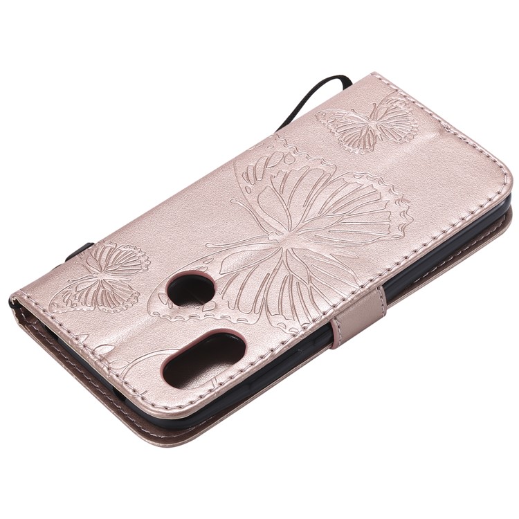 KT Impresión de Flores Serie-2 Billetera Impresa Billetera Magnética Magnética Capilla de Teléfono Celular Para Xiaomi Mi A2 Lite / Redmi 6 Pro - Oro Rosa