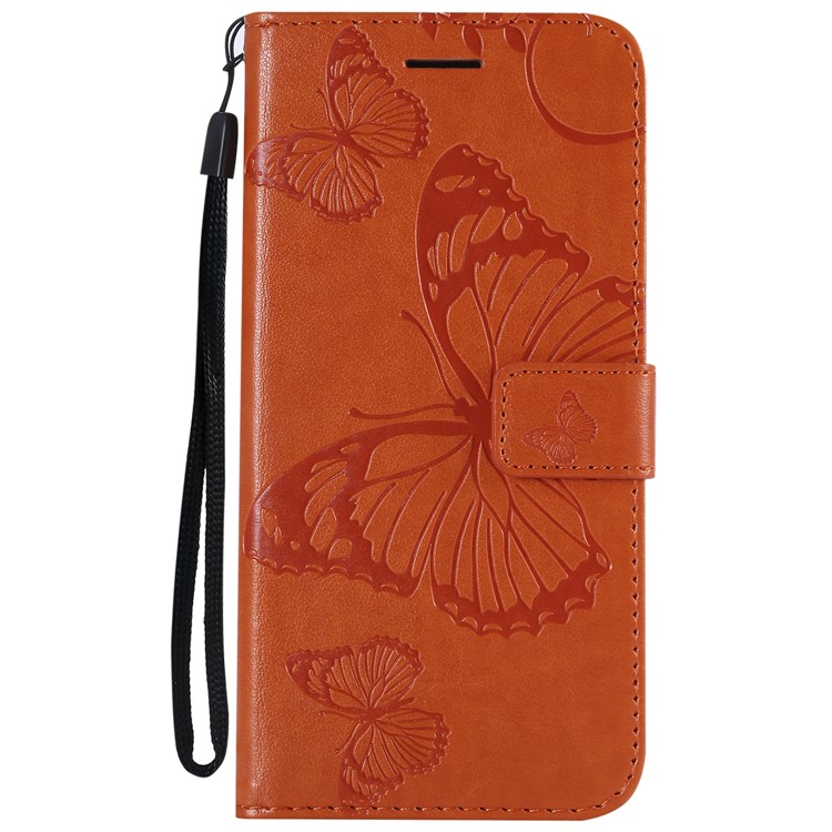 Imprinted Butterfly Wallet Magnetic Stand Leather Cellphone Case for Xiaomi Mi A2 Lite / Redmi 6 Pro - Orange-2
