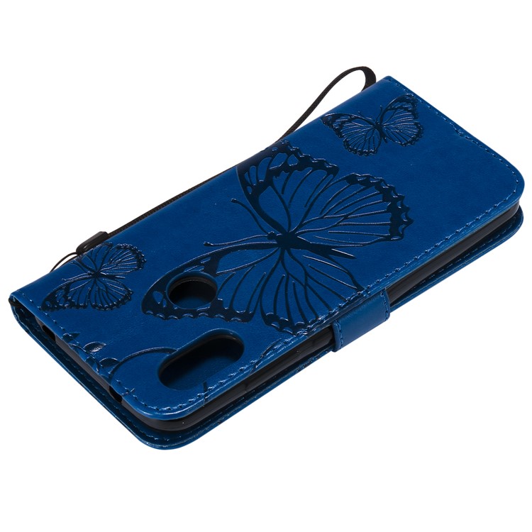 Imprinted Butterfly Wallet Stand Leather Cell Phone Case with Magnet for Xiaomi Mi A2 Lite / Redmi 6 Pro - Blue-6
