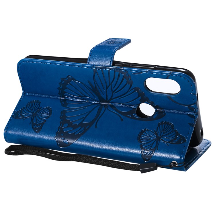Imprinted Butterfly Wallet Stand Leather Cell Phone Case with Magnet for Xiaomi Mi A2 Lite / Redmi 6 Pro - Blue-7