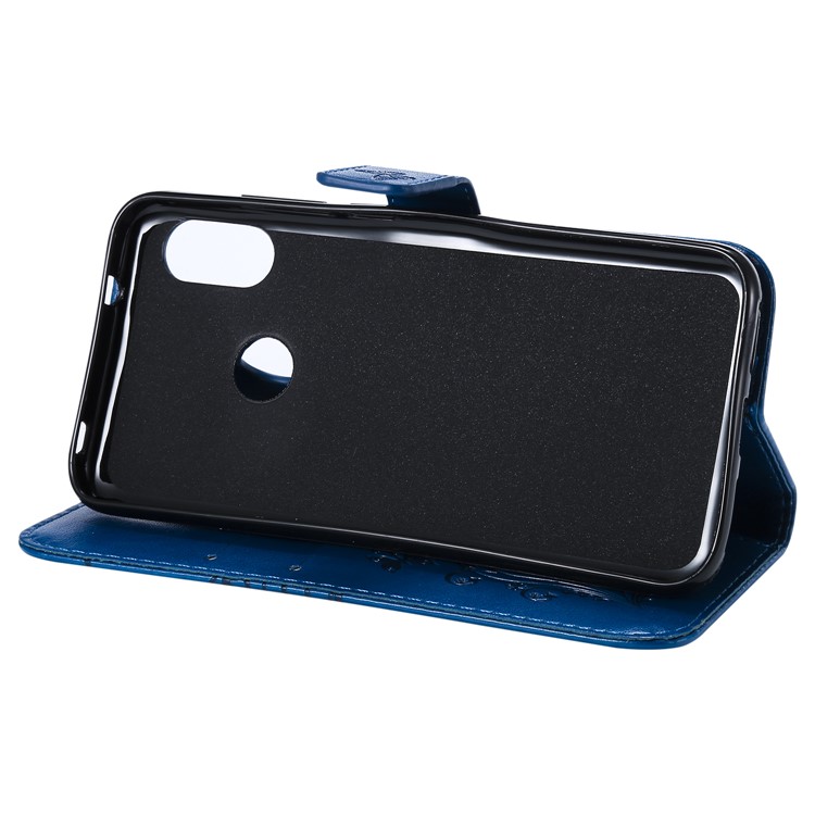 Imprinted Butterfly Wallet Stand Leather Cell Phone Case with Magnet for Xiaomi Mi A2 Lite / Redmi 6 Pro - Blue-8