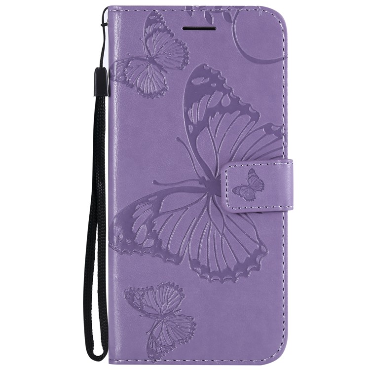 Imprinted Butterfly 2 Card Slots Magnetic Stand Leather Cell Phone Case for Xiaomi Mi A2 Lite / Redmi 6 Pro - Purple-2
