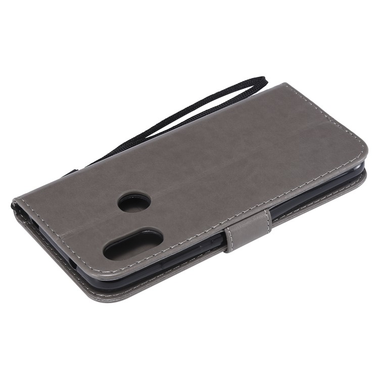Imprint Cat and Tree PU Leather Cover with Wallet Stand for Xiaomi Mi A2 Lite / Redmi 6 Pro (China) - Grey-6