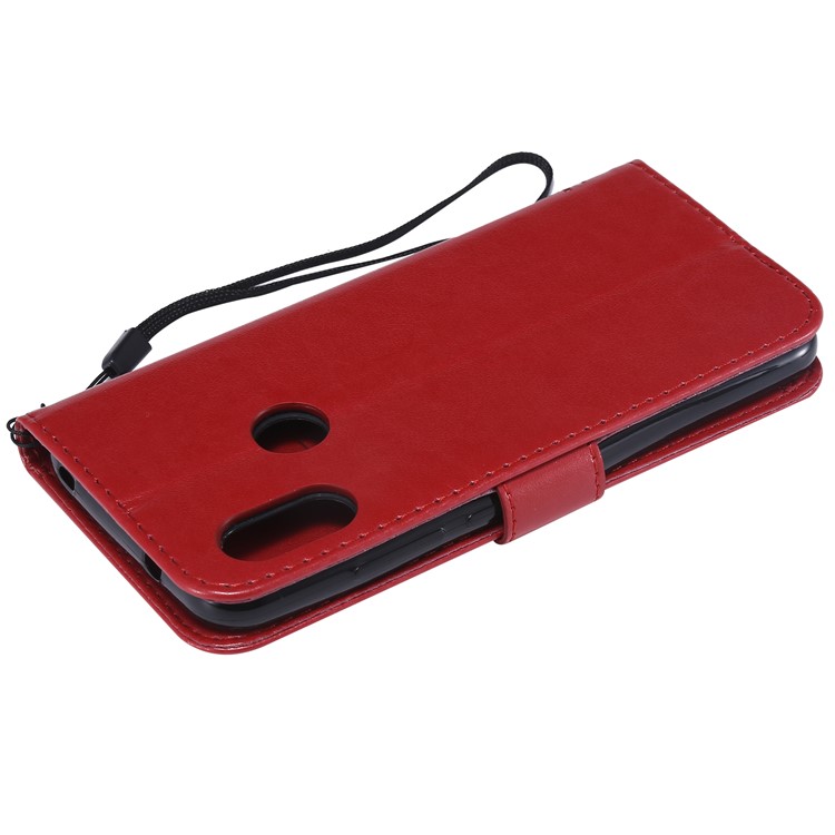 Imprint Cat and Tree PU Leather Shell with Lanyard for Xiaomi Mi A2 Lite / Redmi 6 Pro (China) - Red-6