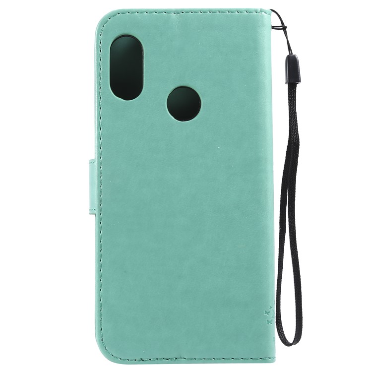 Imprint Cat and Tree PU Leather Protective Shell for Xiaomi Mi A2 Lite / Redmi 6 Pro (China) - Cyan-3