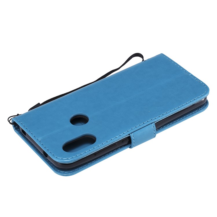 Imprint Cat and Tree Stand Wallet Leather Phone Casing for Xiaomi Mi A2 Lite / Redmi 6 Pro (China) - Blue-6