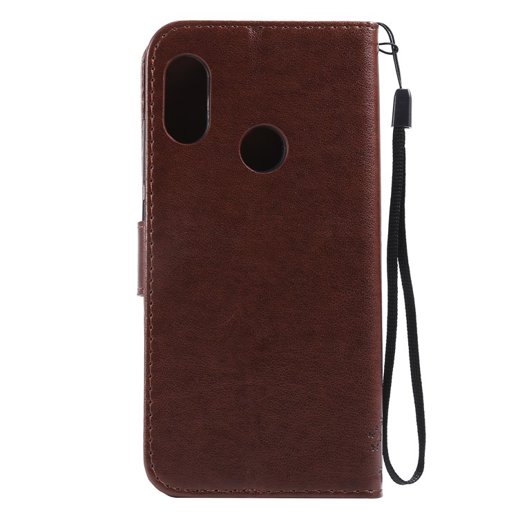 Imprint Cat and Tree Wallet Leather Mobile Phone Shell with Stand for Xiaomi Mi A2 Lite / Redmi 6 Pro (China) - Brown-3