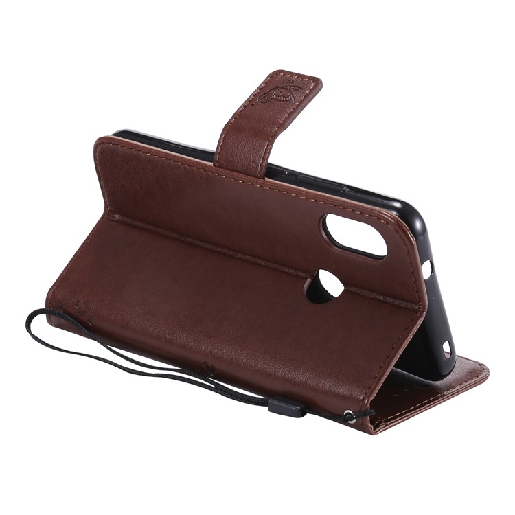 Imprint Cat and Tree Wallet Leather Mobile Phone Shell with Stand for Xiaomi Mi A2 Lite / Redmi 6 Pro (China) - Brown-7