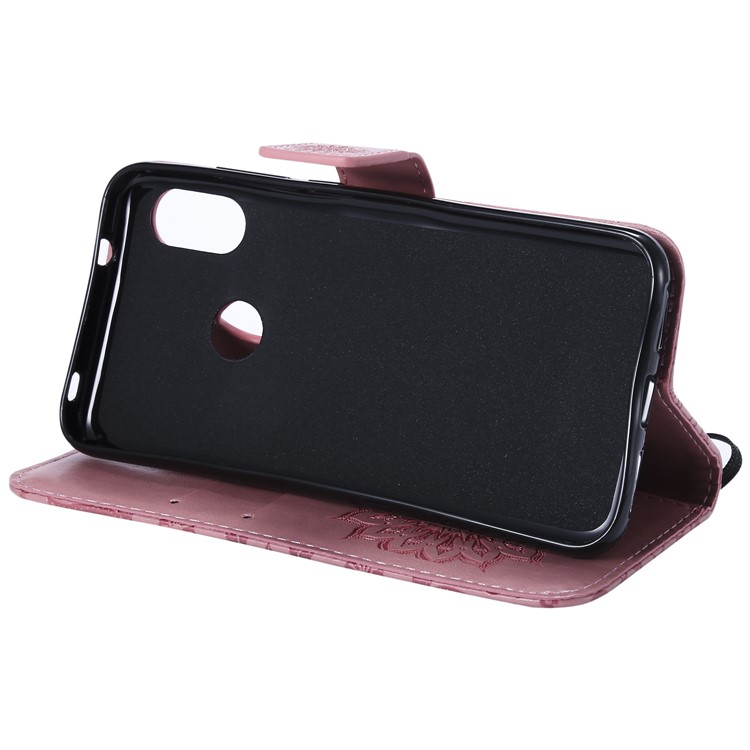 Imprint Sunflower PU Leather Wallet Magnetic Stand Cover for Xiaomi Mi A2 Lite / Redmi 6 Pro - Pink-8